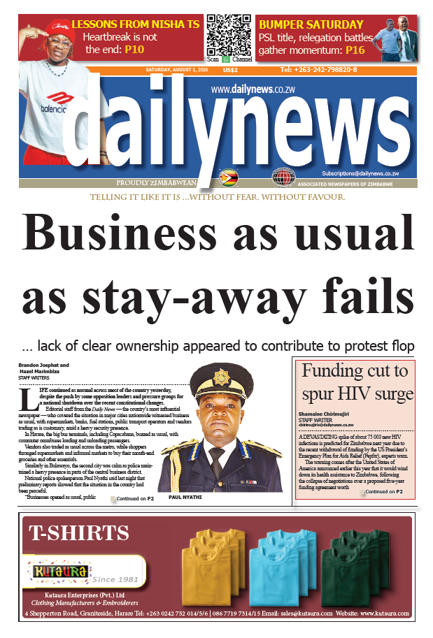 Saturday 1 August 2026